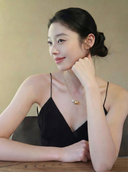 2025SS Fine Collection Pearl Pair Akoya & South Sea Pearl Duo on Premium Thick 18K Gold Chain