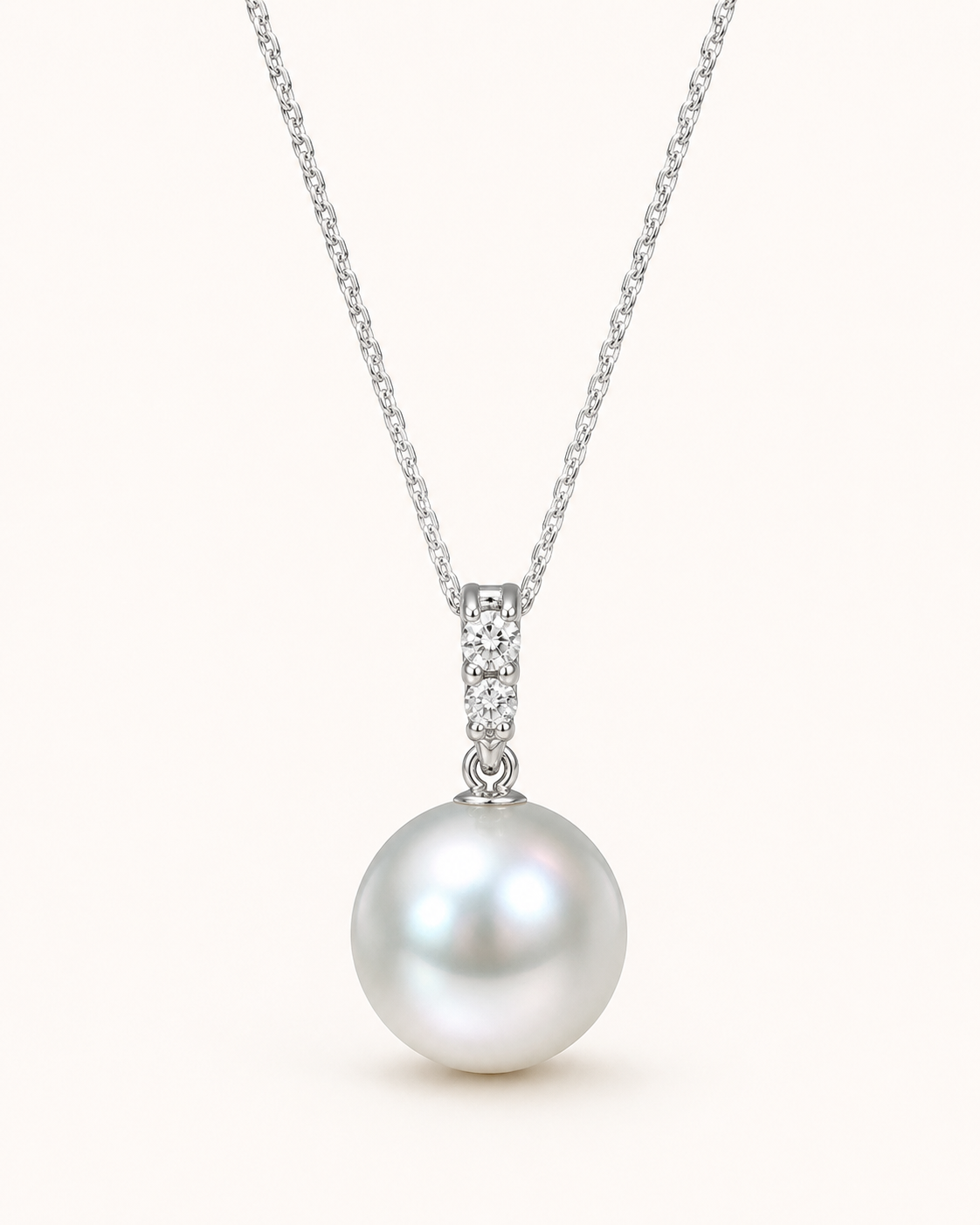 2025FW The Fine Collection: 13mm White South Sea Pearl Pendant in Platinum with Diamond