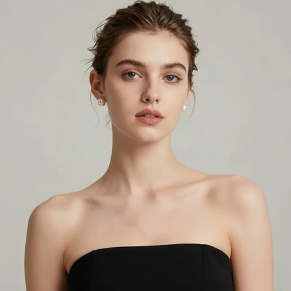 Classic Freshwater Pearl Stud in 18Kgold 12-13mm