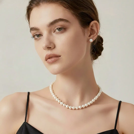 Classic Freshwater Pearl Necklace with Sterling Silver Clasp