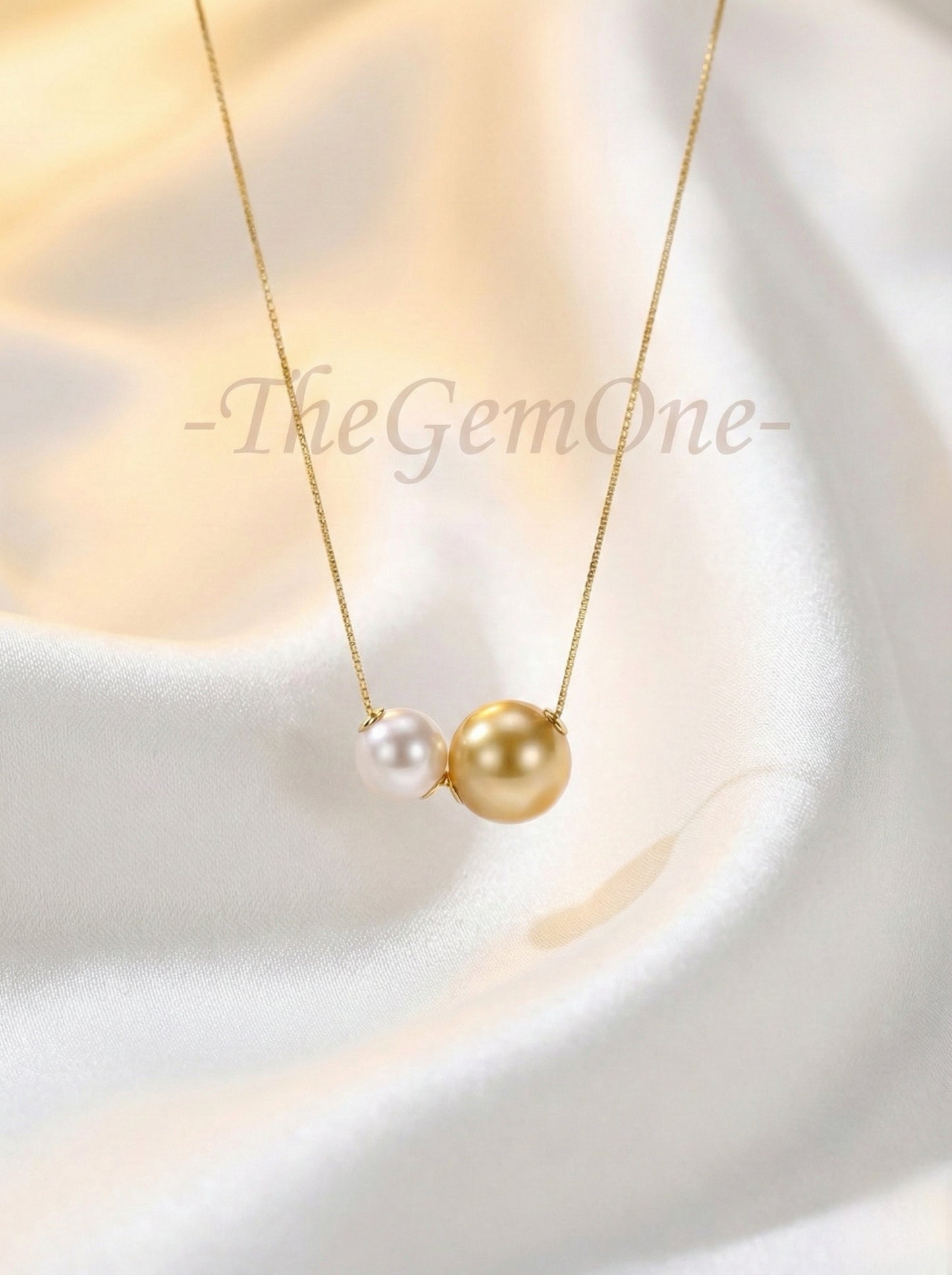2025SS Fine Collection Pearl Pair Akoya & South Sea Pearl Duo on Premium Thick 18K Gold Chain