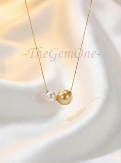 2025SS Fine Collection Pearl Pair Akoya & South Sea Pearl Duo on Premium Thick 18K Gold Chain