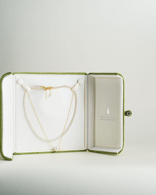 Golden Whisper baby Freshwater Pearl Necklace set with Gold Chain and Pendant