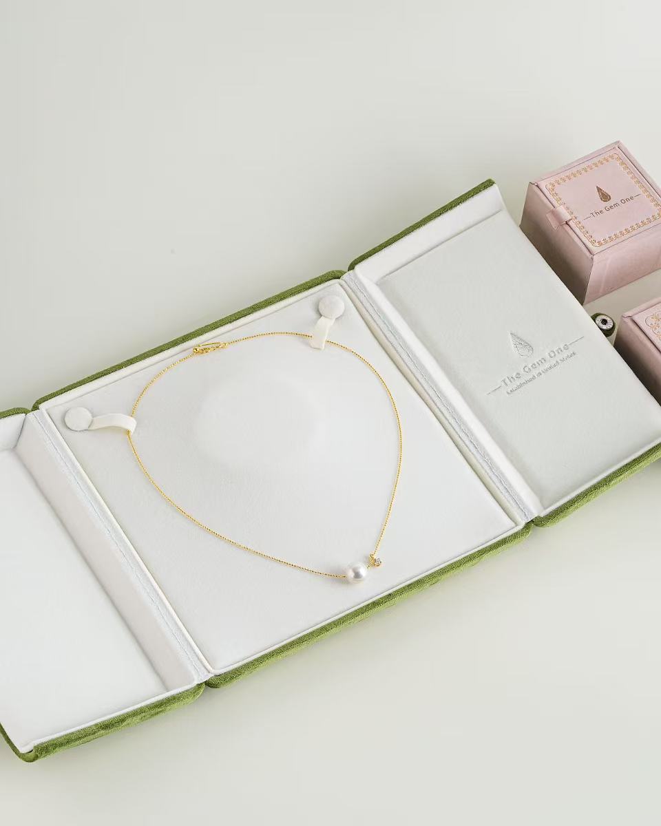Golden Whisper baby Freshwater Pearl Necklace set with Gold Chain and Pendant