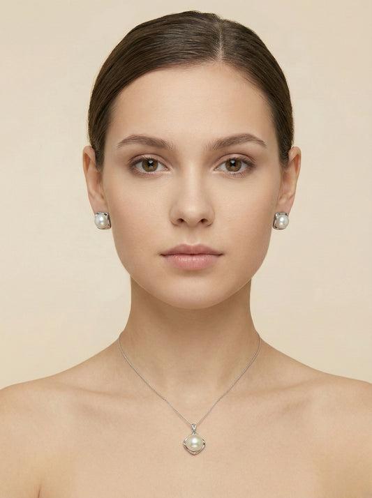 2025ss Meet the Best of You; Cultured Freshwater 2pc pearl set in Sterling Silver