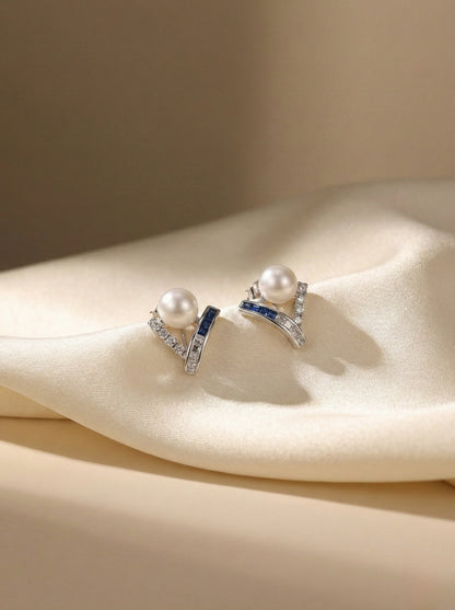 2025ss Born of the Sea 2pc Cultured Freshwater Pearl in Sterling silver