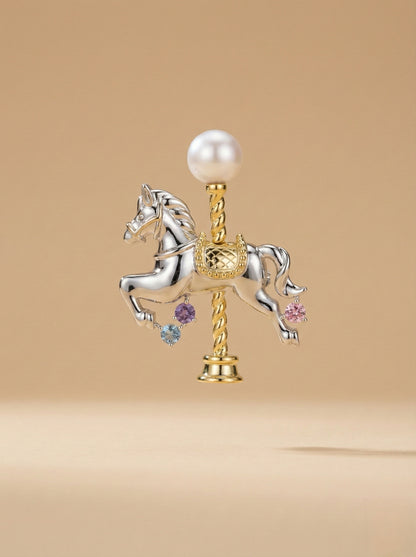 Fashion Jewelry: Year of Horse Akoya Pearl Brooch