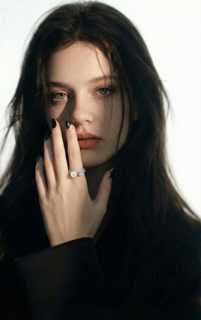 Elegant Pearl and Cubic Zirconia Engagement Ring