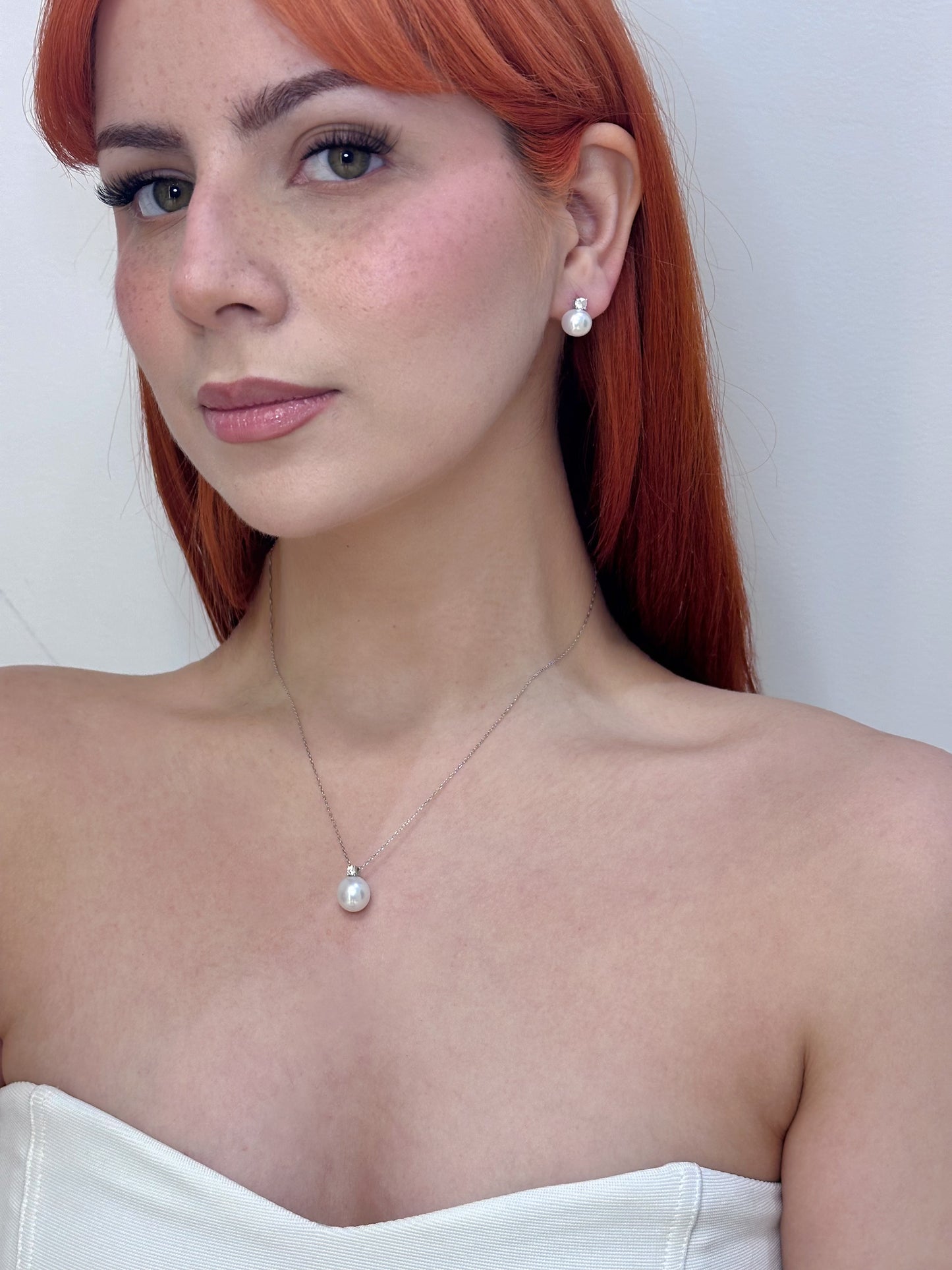 Classic Pearl Drop Necklace and Earrings Set