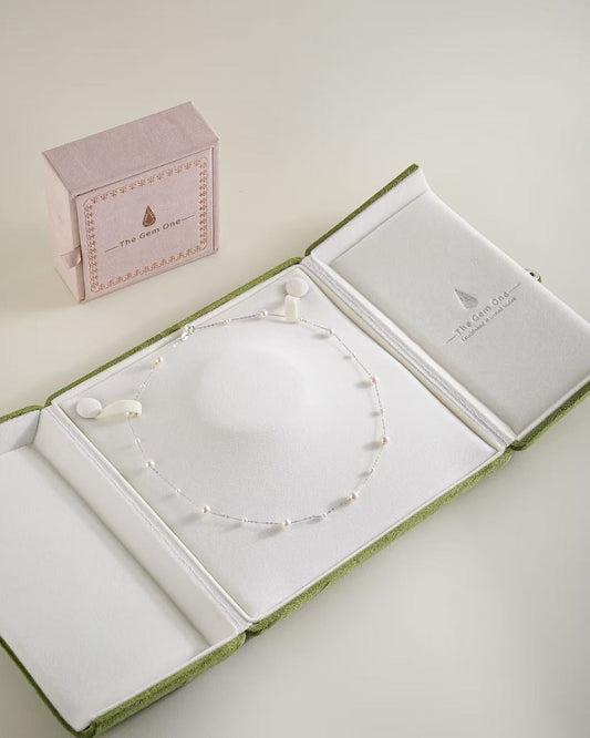 Starry Necklace.Cultured Freshwater with S925(sliver/gold) 3.5mm-5.5-6mm