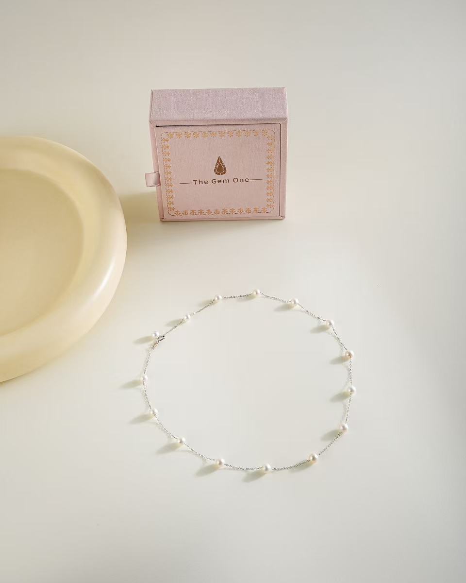 Cultured Freshwater Pearl Necklace 5.5-6.5mm in Sterling Silver