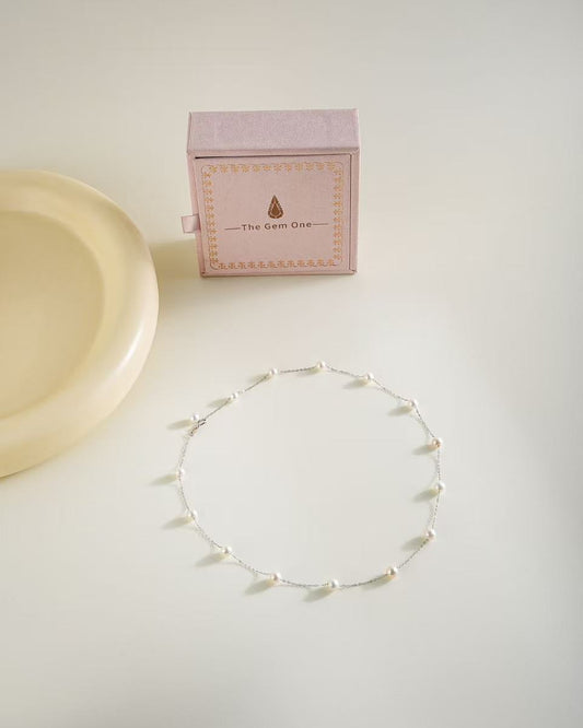 Cultured Freshwater Pearl Necklace 5.5-6.5mm in Sterling Silver
