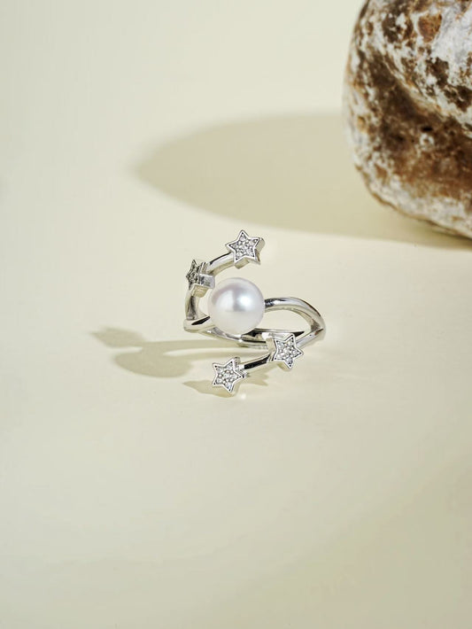 2025AW Shooting Star Collection: Cultured Freshwater Pearl ring 7-8mm in Fine Sterling Silver