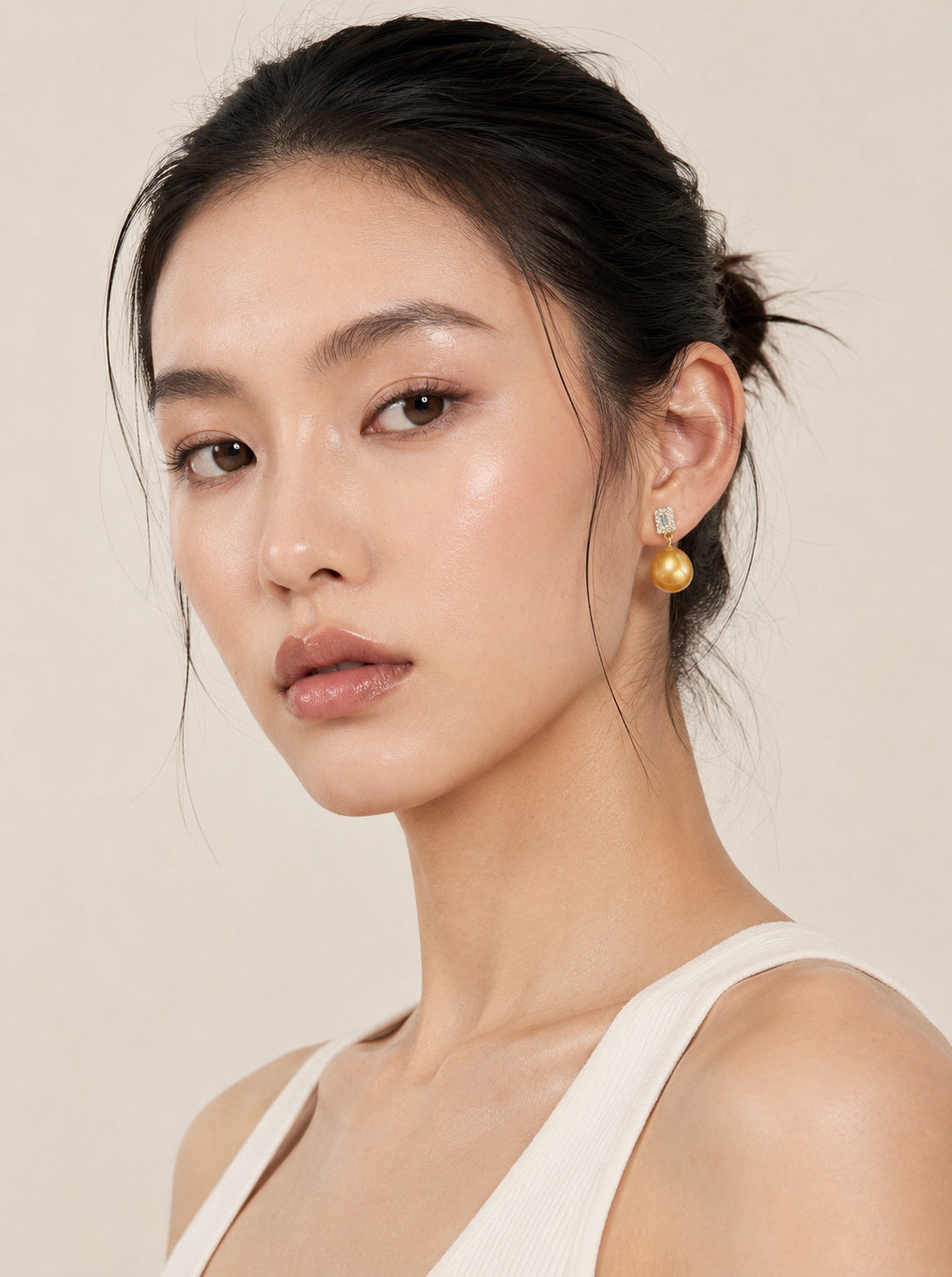 Golden Sugar Cube Earrings