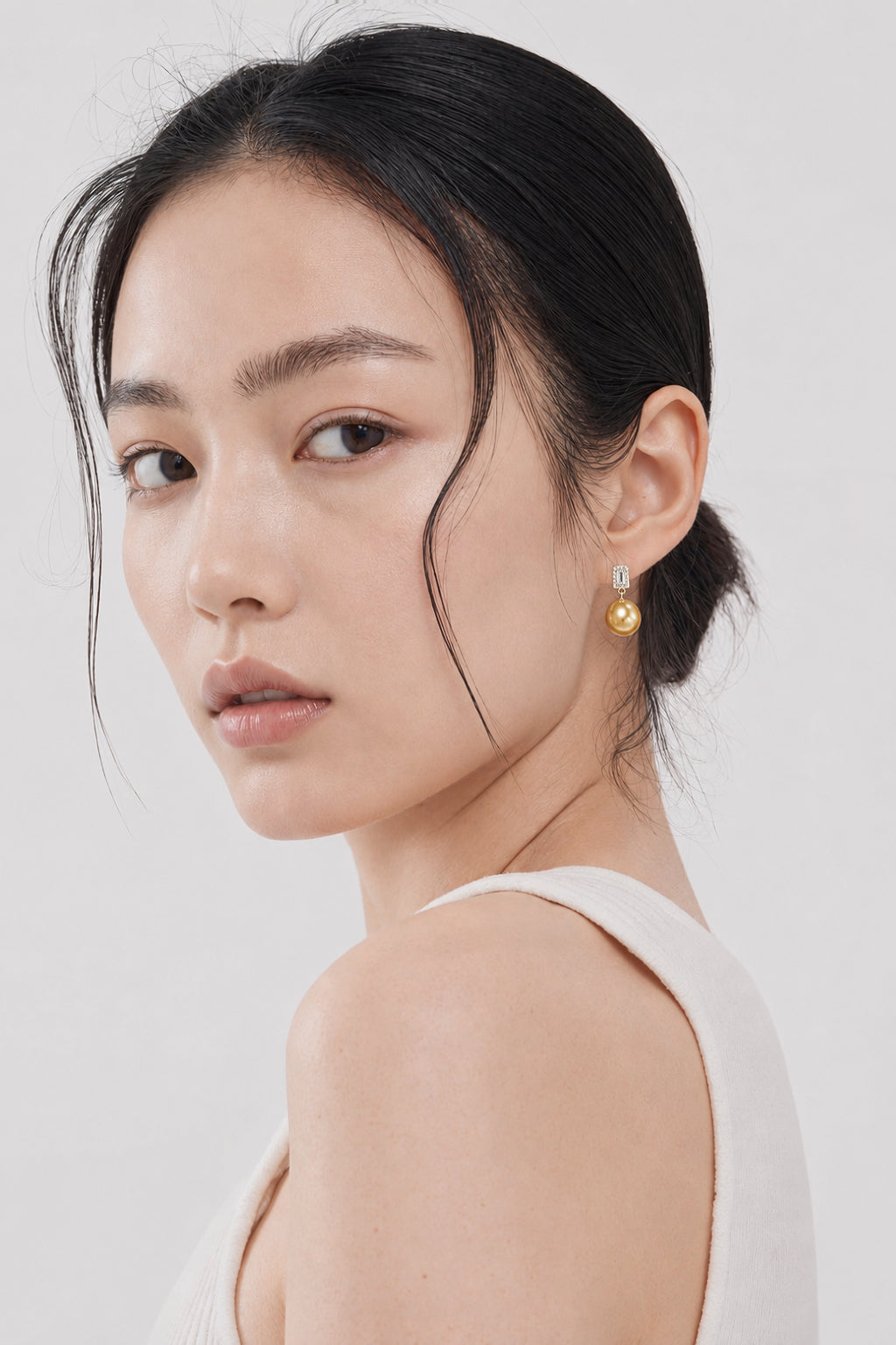 Golden Sugar Cube Earrings