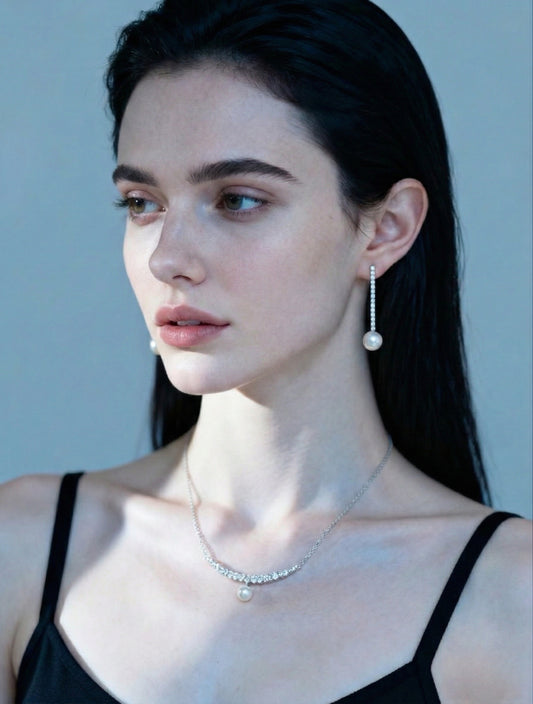 Evening Bloom Collection: Pearl drop Earrings