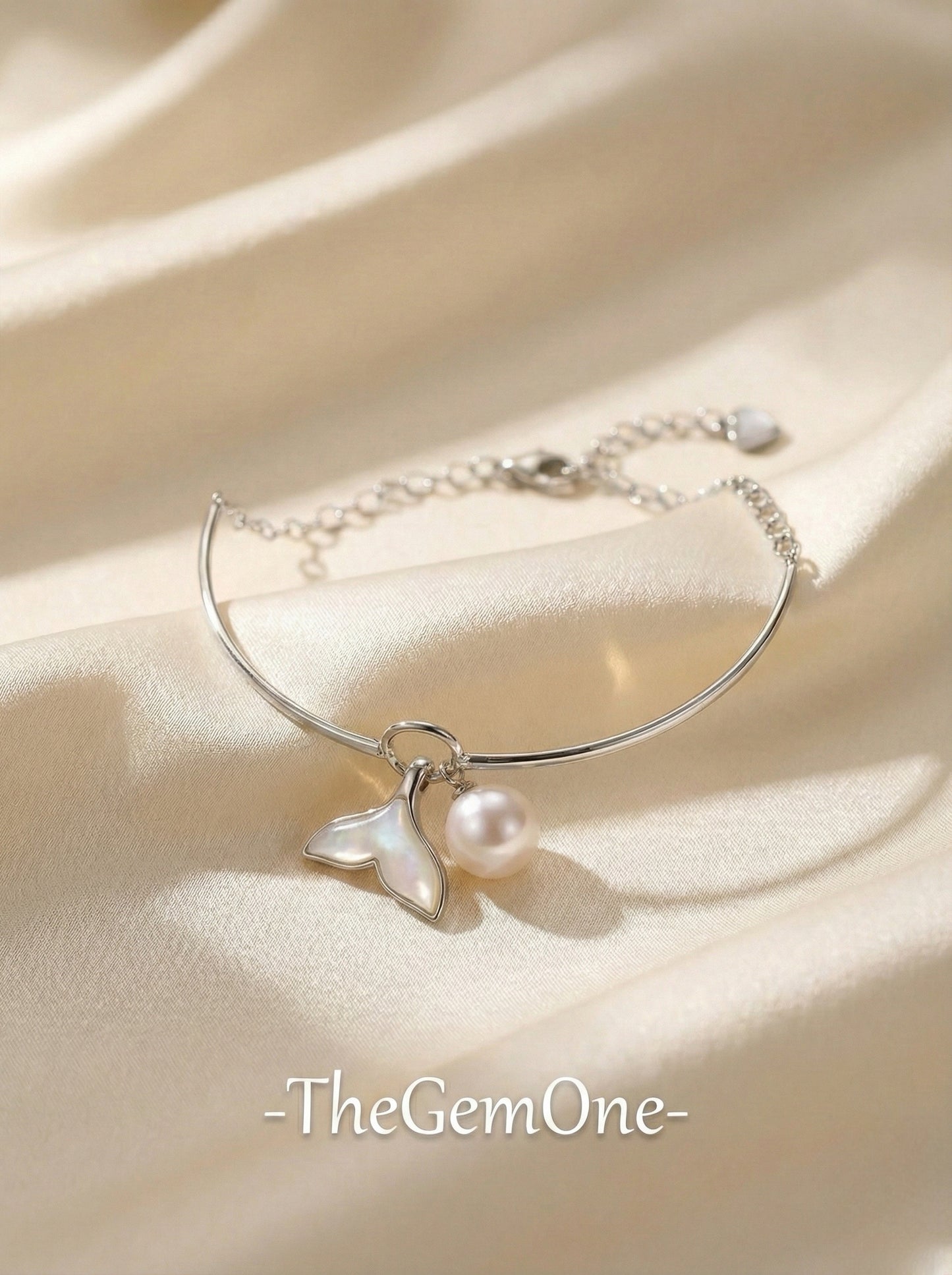 Whimsical Pearl and Sterling Silver Butterfly Bracelet