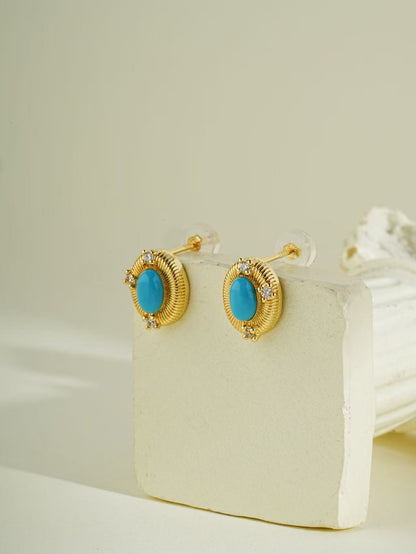 Lab created Turquoise Earring