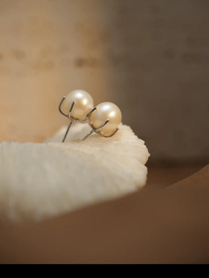 Timeless Elegance – Cultured Freshwater Pearl Stud Earrings in Sterling Silver