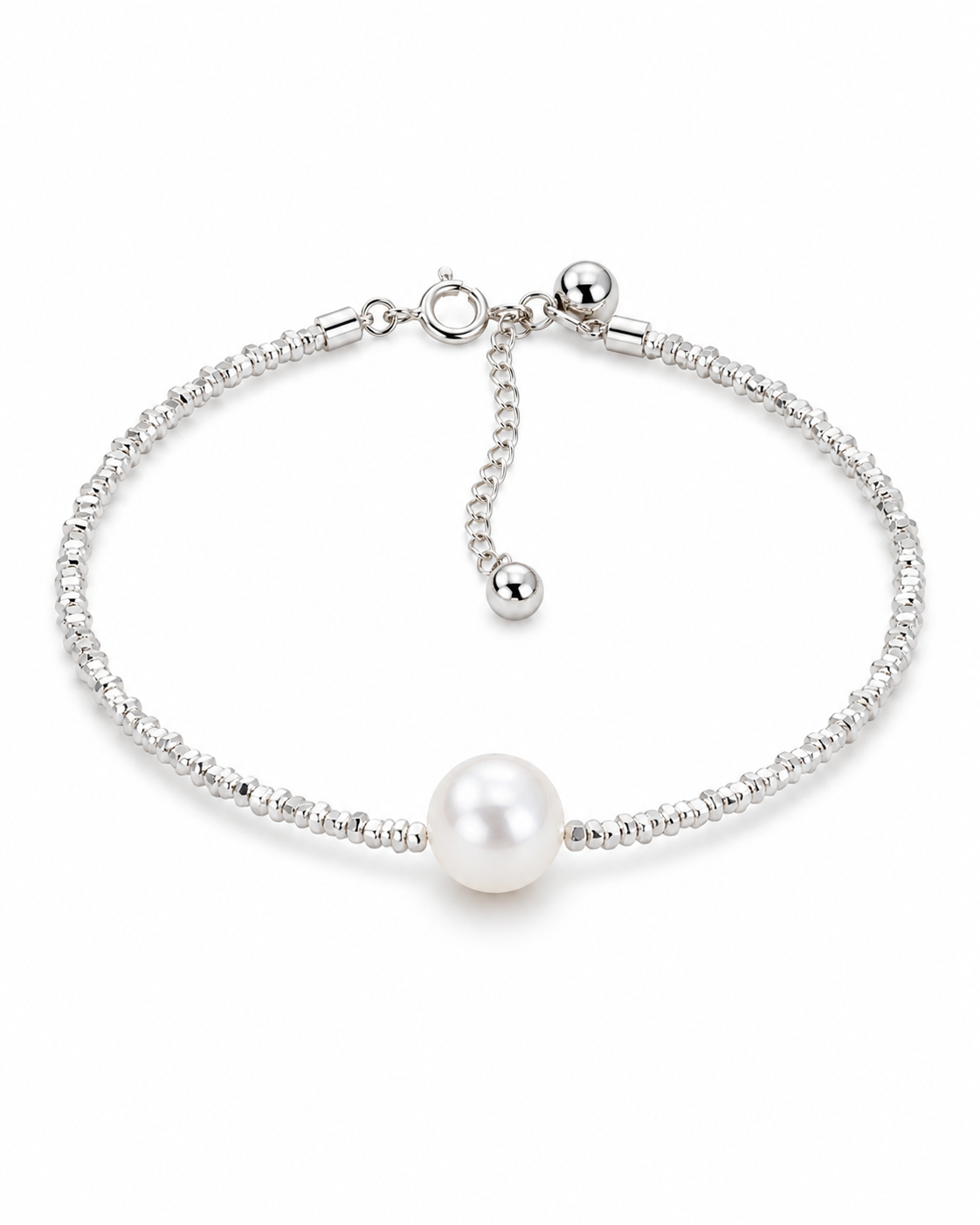 Sparkling  Charm Cultured Freshwater Pearl in Sterling Silver in 11-12mm
