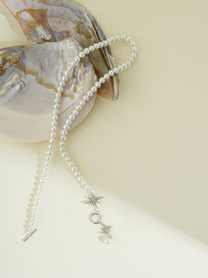 Winter Star: Cultured Freshwater Pearl Necklace 5-5.5mm in Sterling Silver