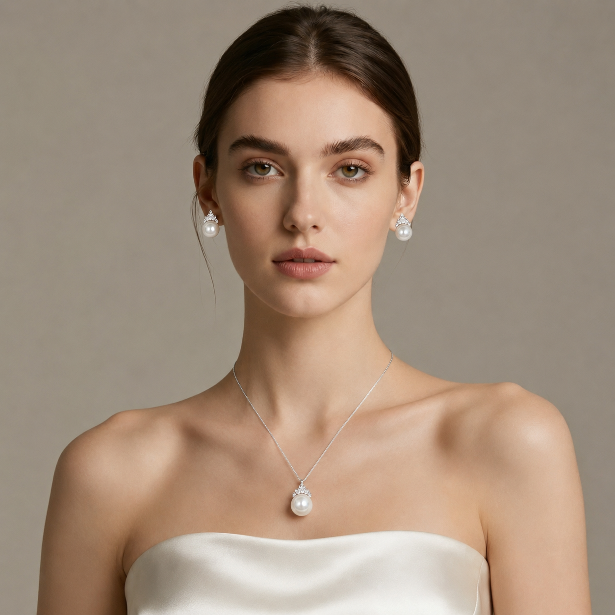 The Snow Queen Freshwater Pearl Pendant Necklace 12-13mm with Sterling Silver
