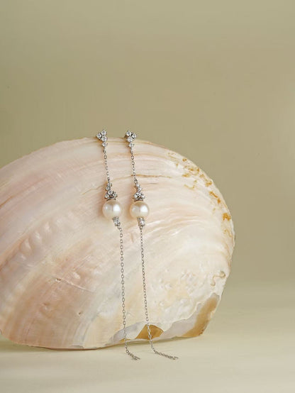 Evening Bloom Pearl Drop Earrings – 2-Way Party-Ready Style