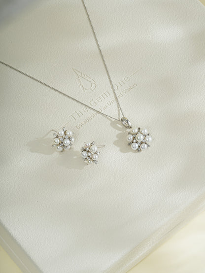 2025FW First Frost Collection: 2pc set Freshwater Pearl in Sterling Silver